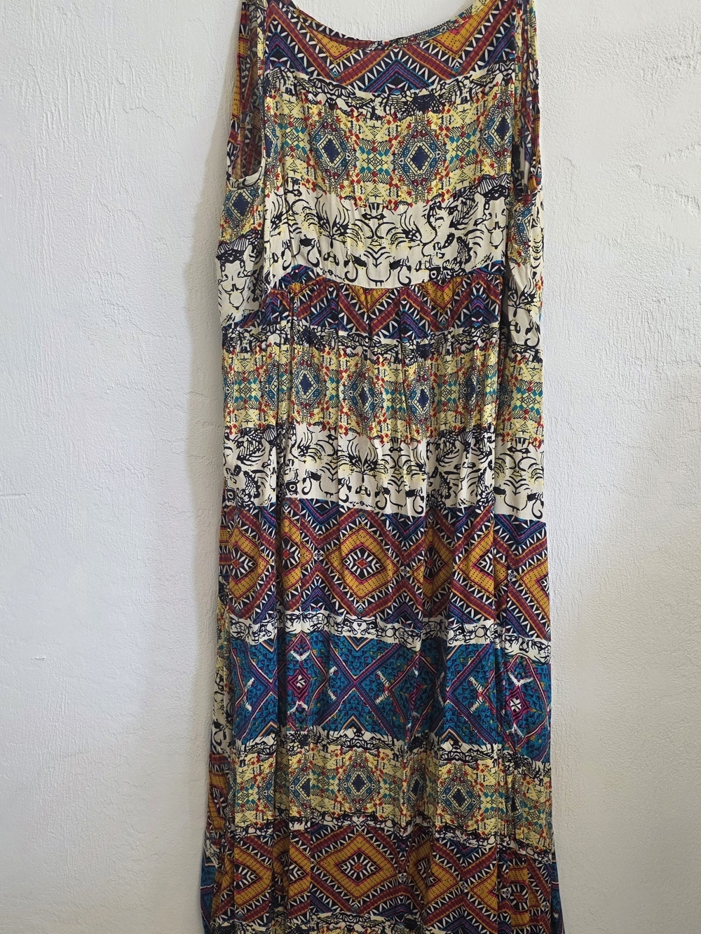 Zanzea Printed Boho Maxi Dress in Teal, Mustard, Navy, Cream - Picture 2 of 5